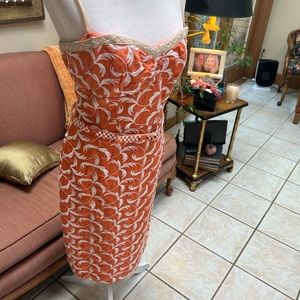 Nanette Lepore Orange Bodycon Sheath Dress Size 10